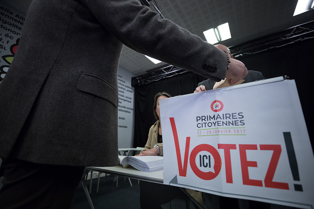 Premier tour des primaires de la Gauche. Les bureaux ouverts de 9h à 19h / CC Mathieu Delmestre