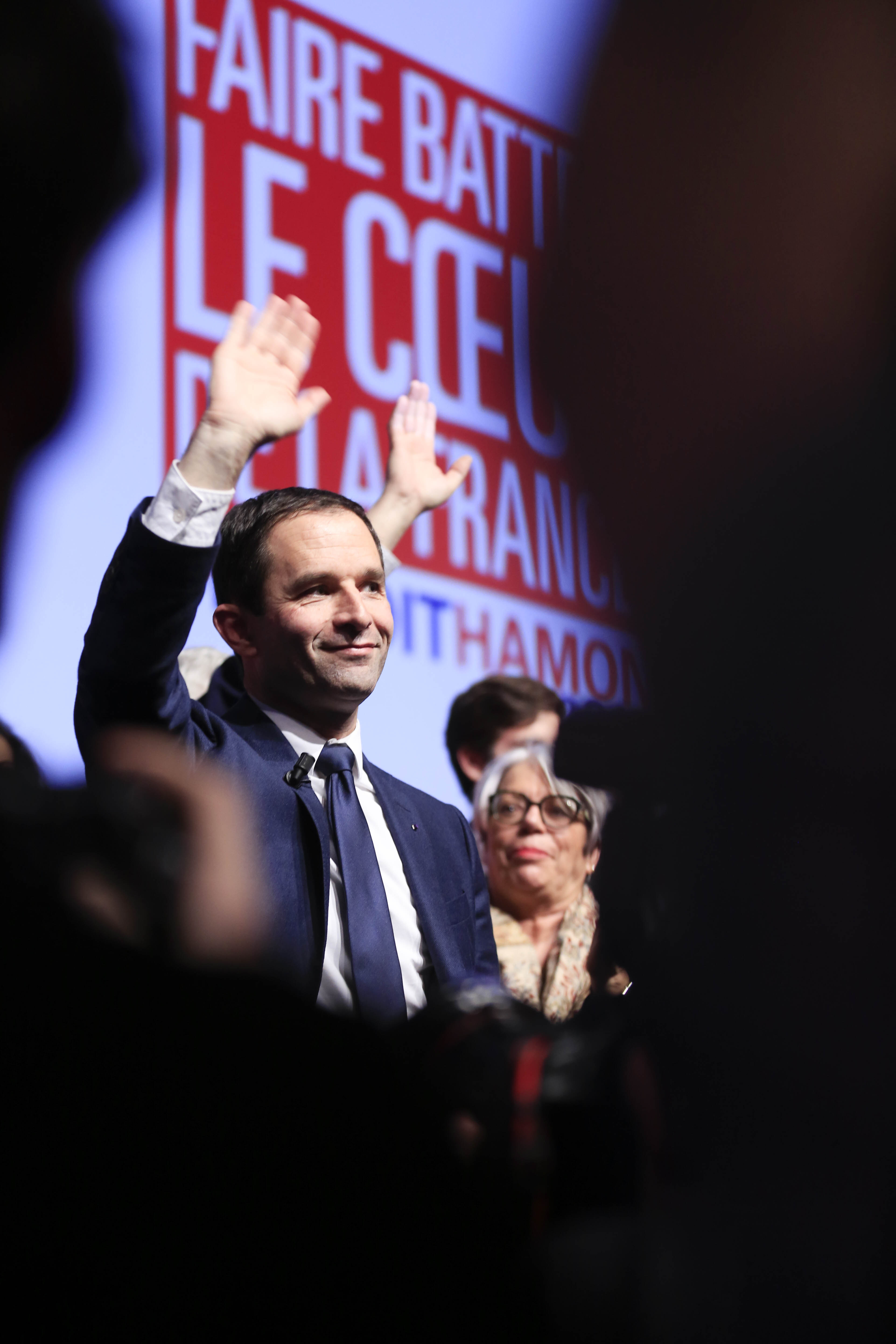 Benoit Hamon en meeting à Toulouse. /Photo S. Thuault Ney