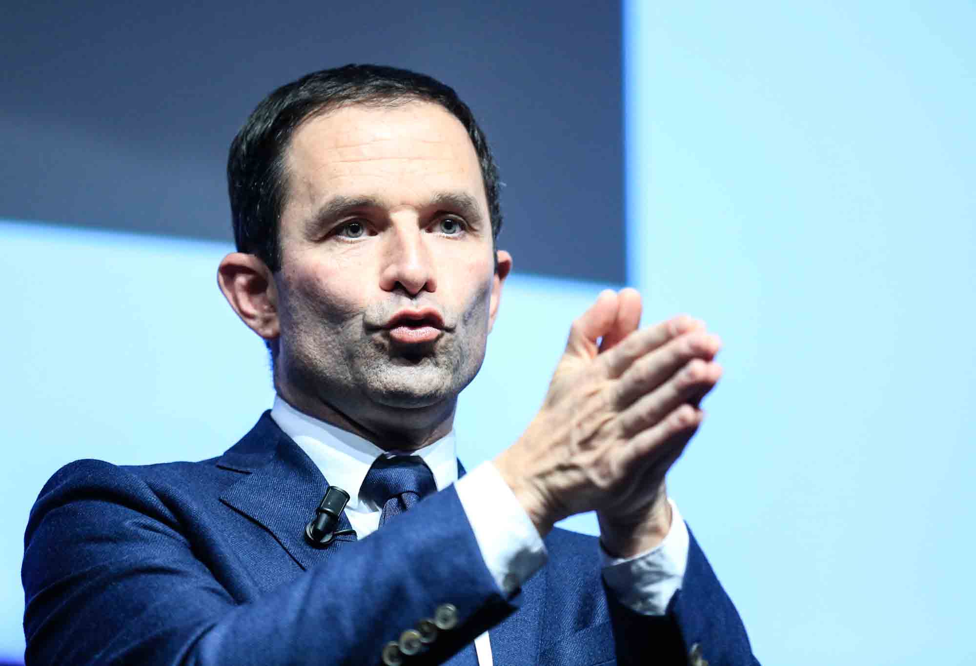 Le candidat de la primaire de la Gauche, Benoit Hamon était en meeting à Toulouse vendredi 20 janvier. C'est dans la ville rose qui termine sa campagne, à deux jours du premier tour des primaires de la gauche. /Photo S. Thuault-Ney