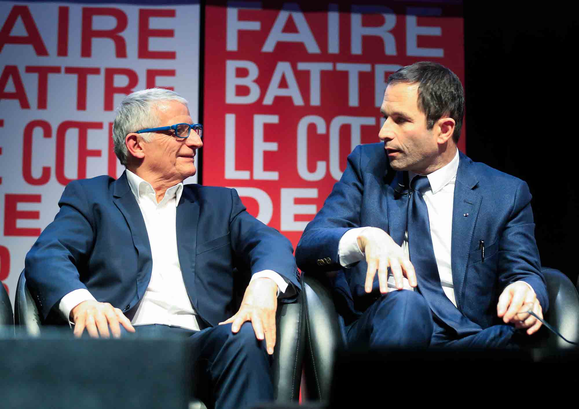 Le candidat de la primaire de la Gauche, Benoit Hamon était en meeting à Toulouse vendredi 20 janvier. C'est dans la ville rose qui termine sa campagne, à deux jours du premier tour des primaires de la gauche. /Photo S. Thuault-Ney