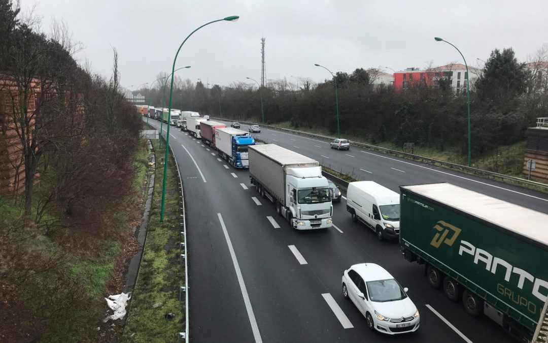 Autoroute bloquée au niveau du péage nord de Toulouse
Crédit / Paul Arnould