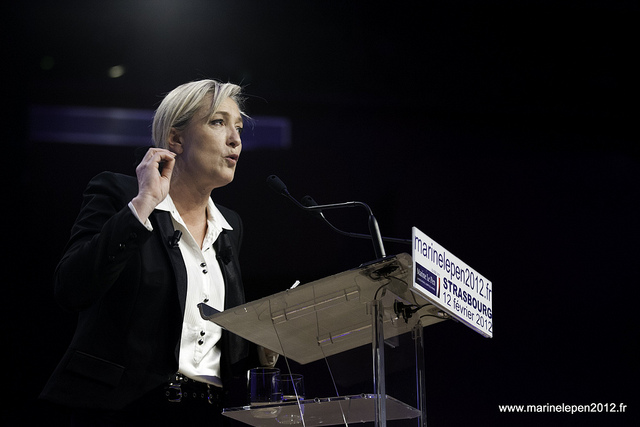 Marine Le Pen n'a pas hésité à critiquer Emmanuel Macron lors de son discours à Paris./ Crédits : Flickr