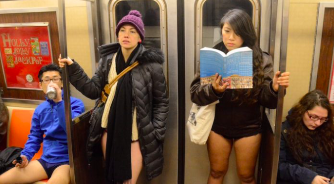 Le défi « No Pants Subway Ride » prend place à New-York. (Cdt/photo amatrice)