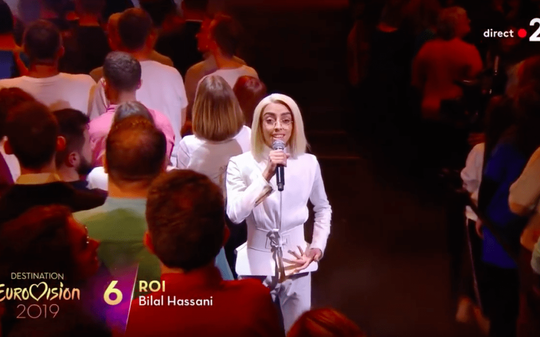 Bilal Hassani lors de la demi-finale de Destination Eurovision