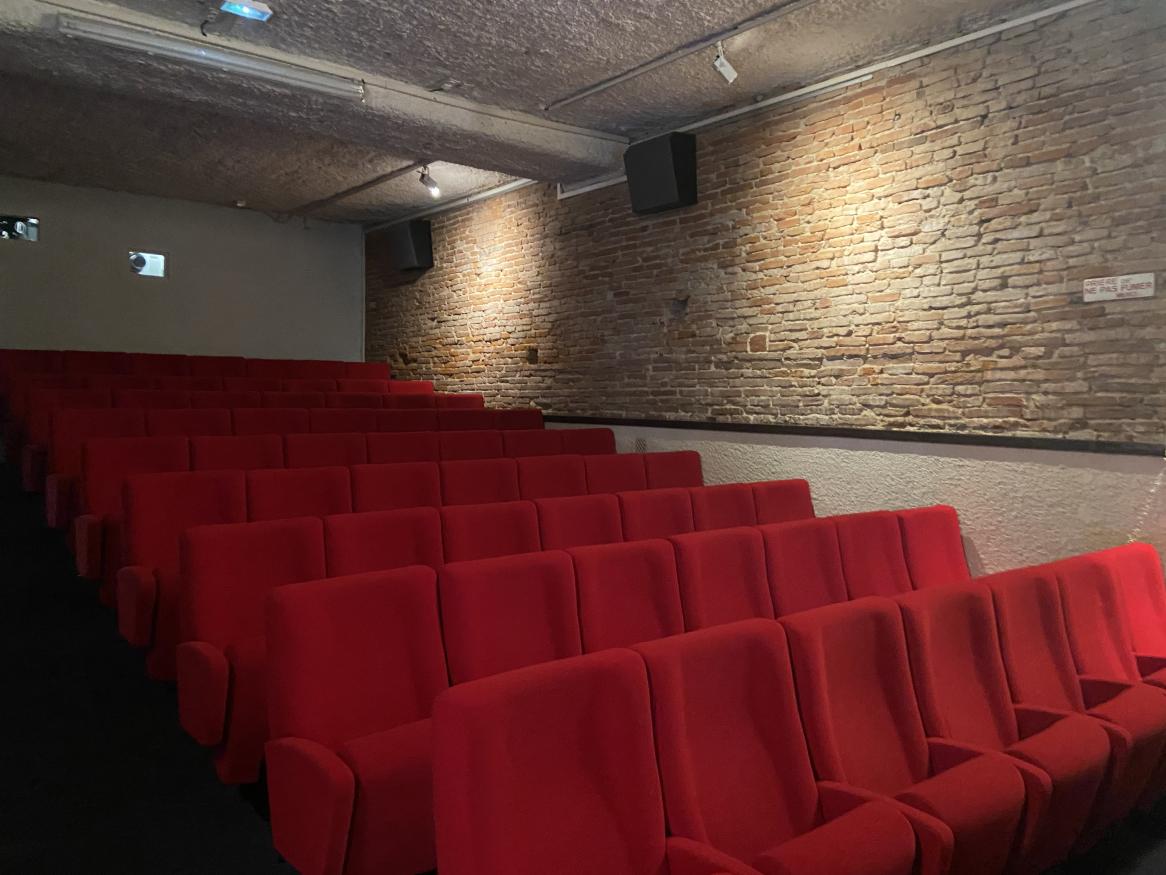 Les sièges de la salle de cinéma du Cratère n'ont vu aucun spectateur depuis fin octobre. Crédits : Justine Seguin