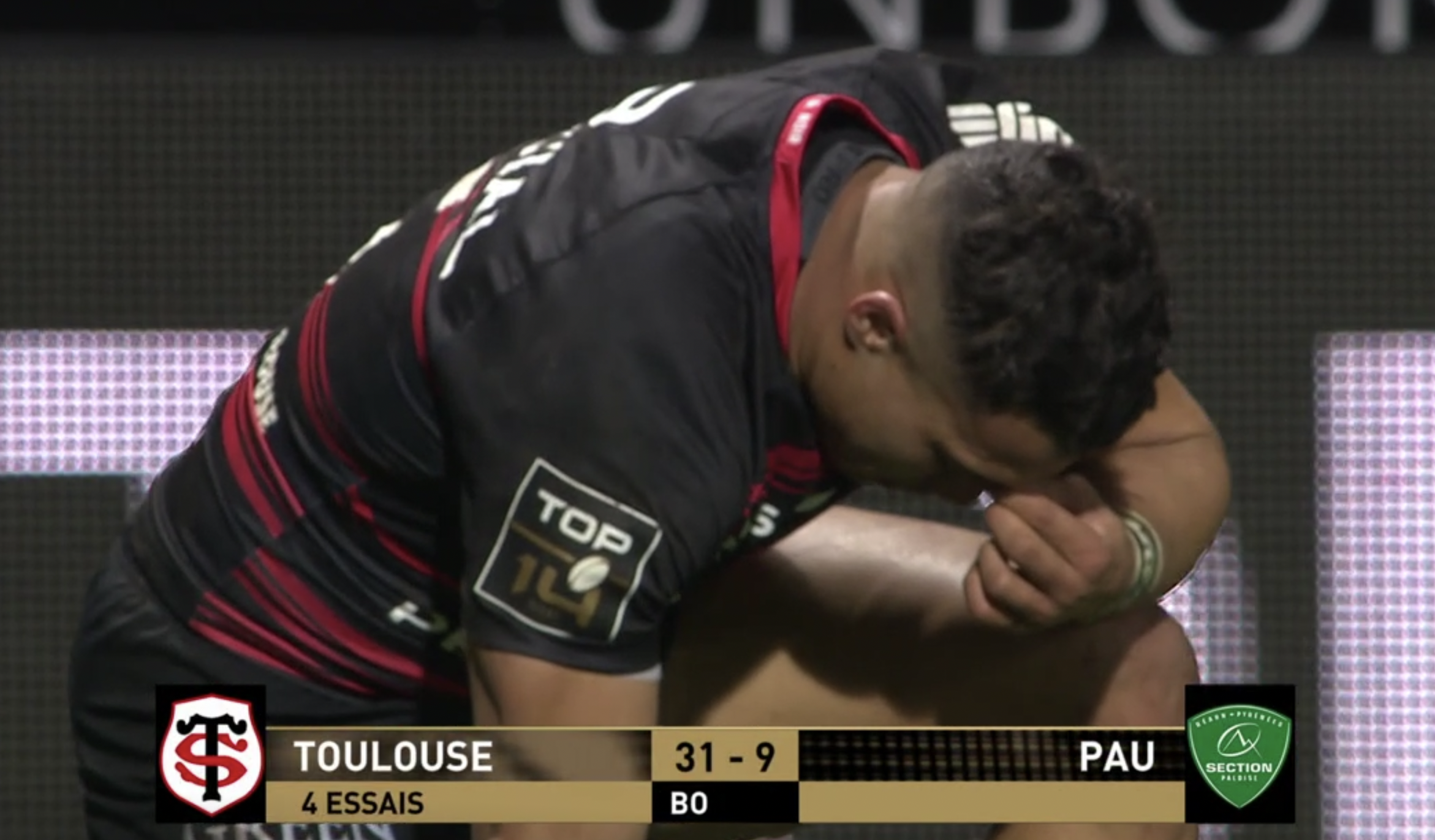 Cheslin Kolbe a été l'un des artisans de la victoire de Toulouse contre Pau. Crédit : Capture d'écran - Canal +