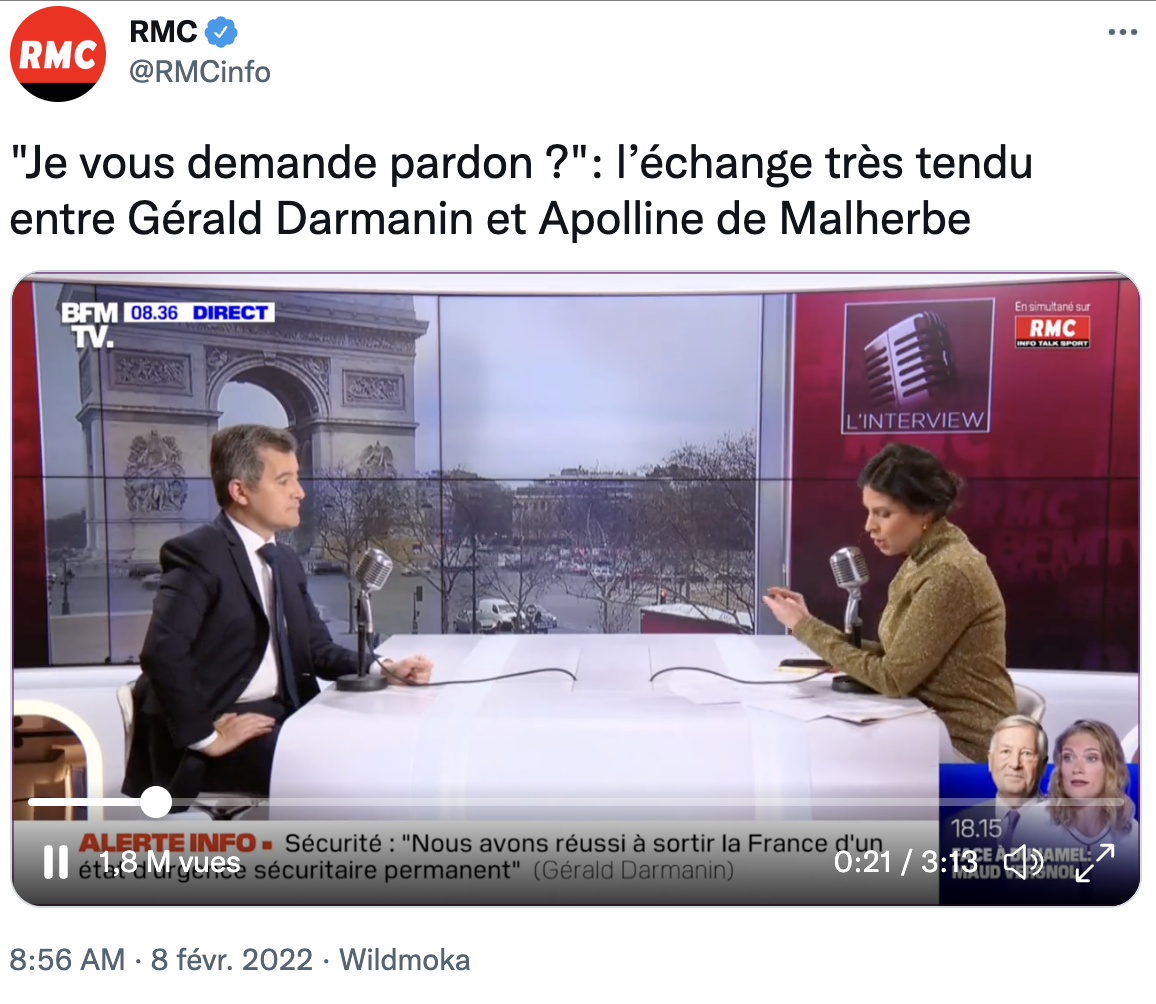 Gérald Darmanin invité plateau